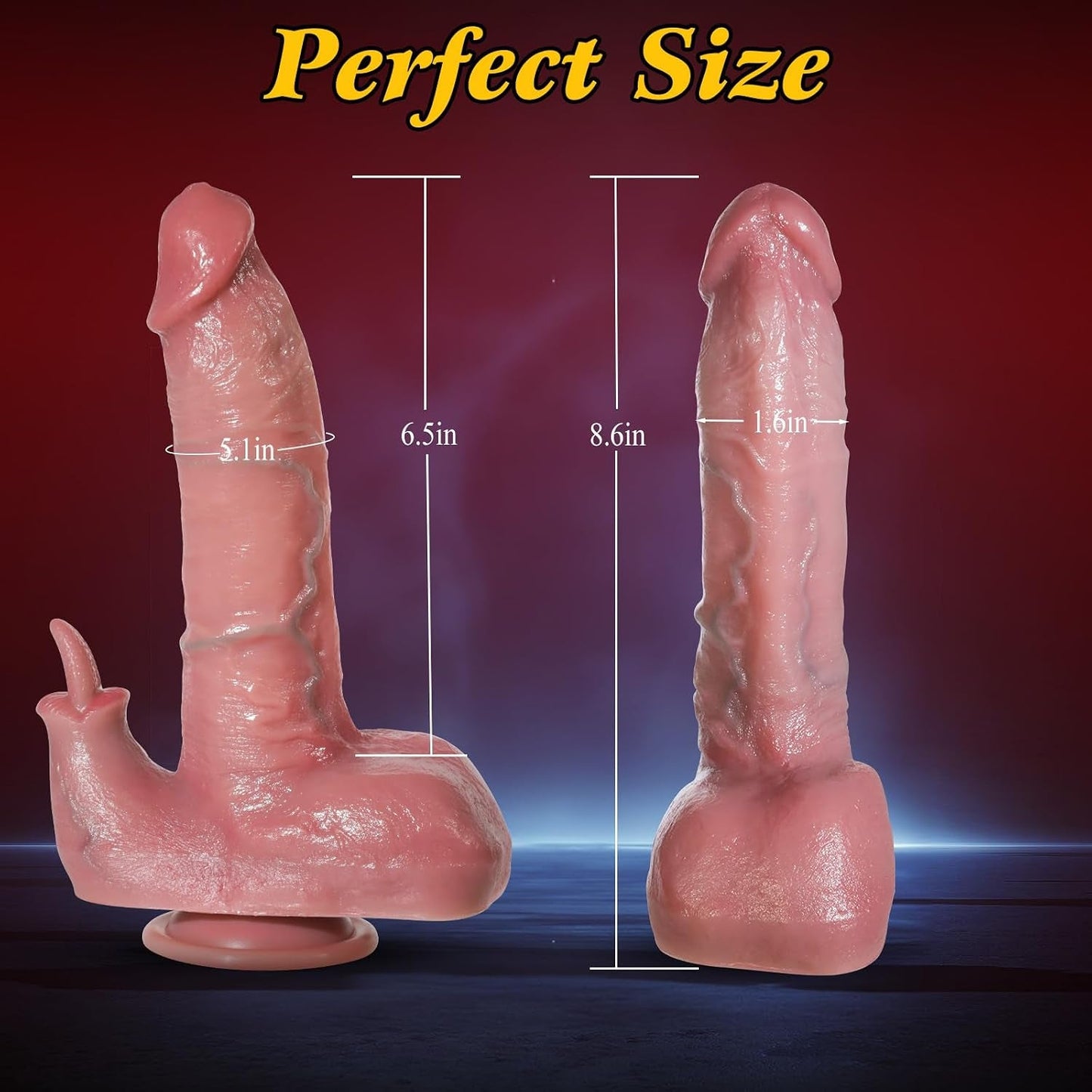 MoltenMuse 8.6" Thrusting Rabbit Dildo – Heating, 3 Thrust & 9 Vibe - Vixen Adult Playroom