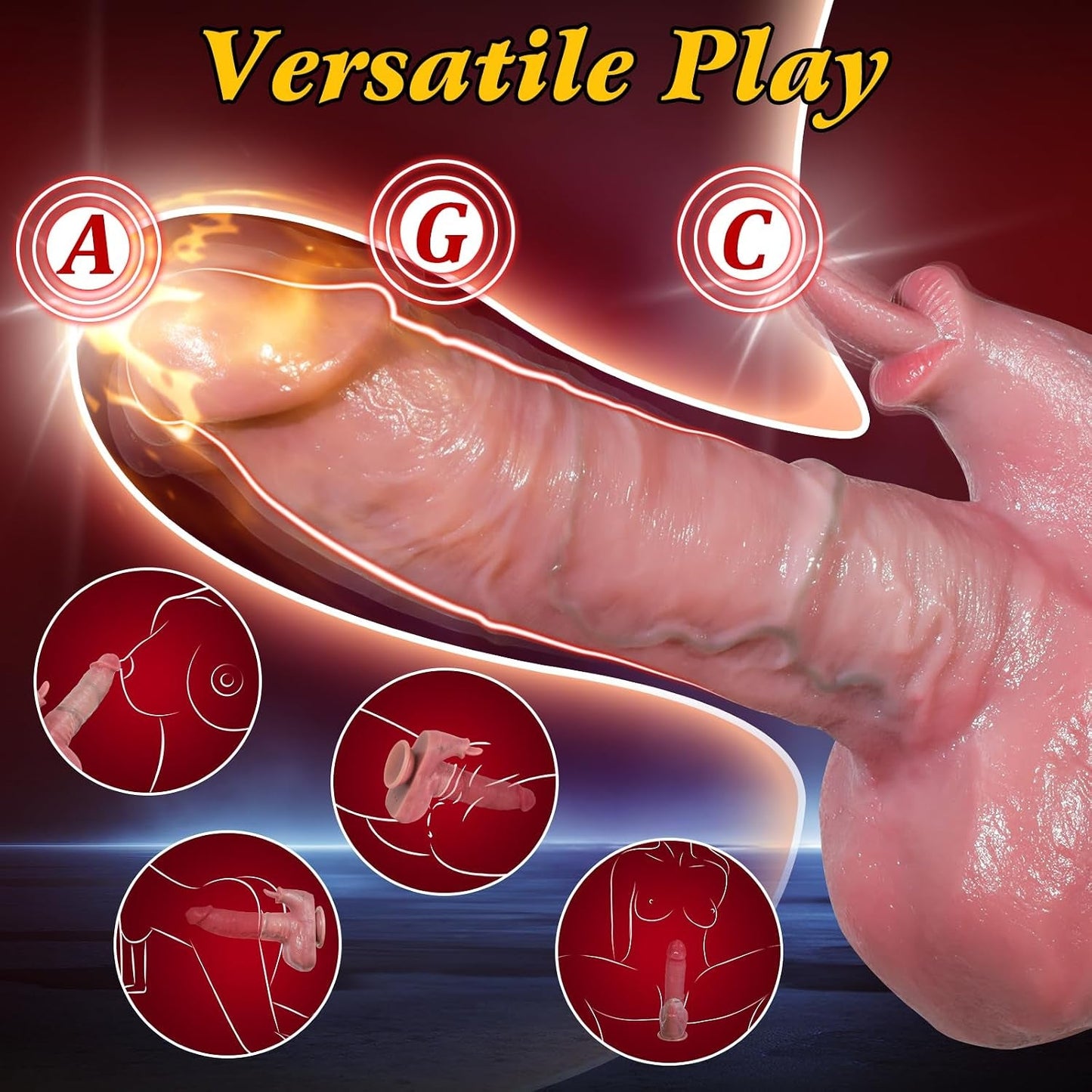 MoltenMuse 8.6" Thrusting Rabbit Dildo – Heating, 3 Thrust & 9 Vibe - Vixen Adult Playroom
