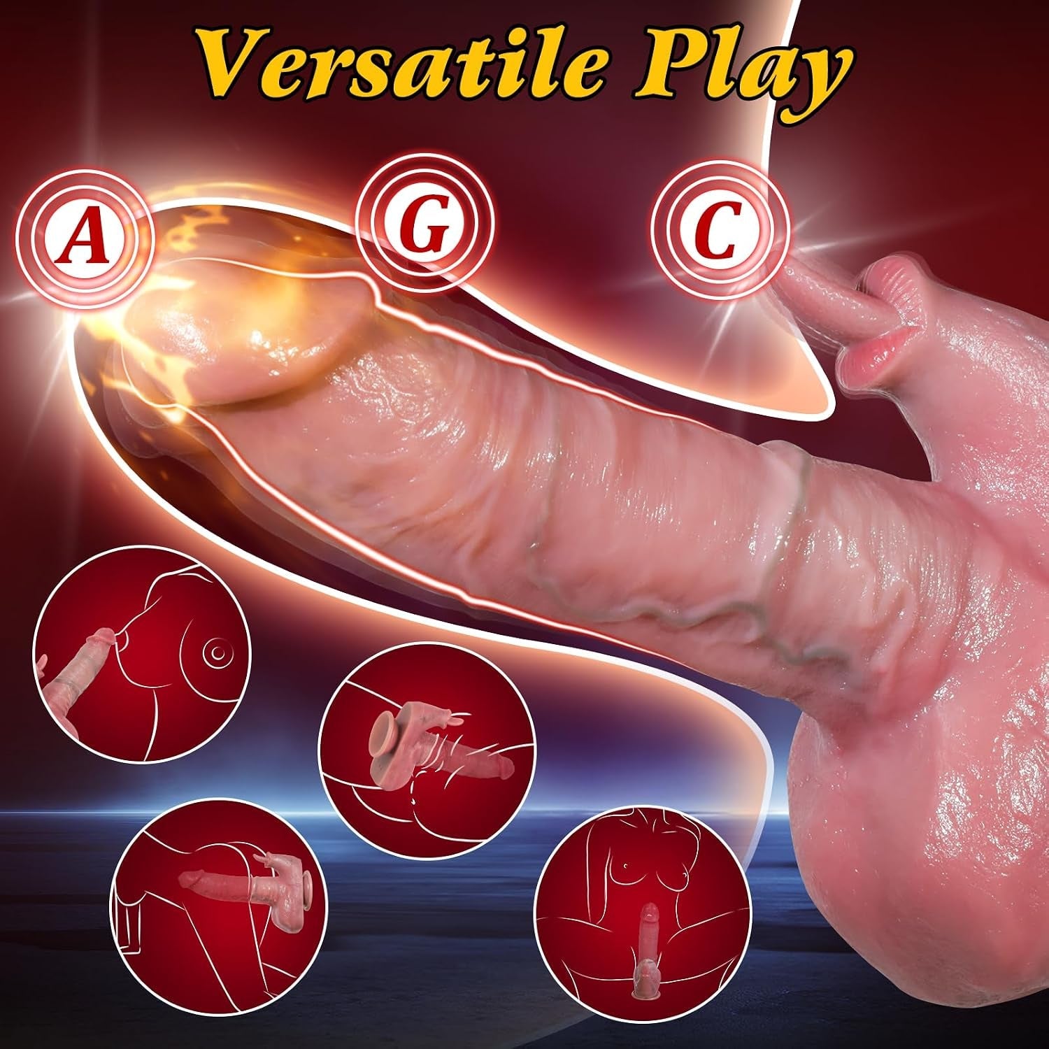 MoltenMuse 8.6" Thrusting Rabbit Dildo – Heating, 3 Thrust & 9 Vibe - Vixen Adult Playroom