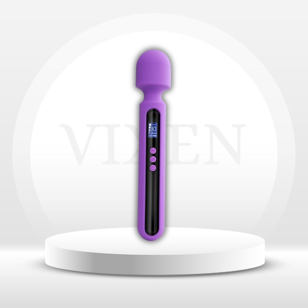 MystiqueWand 12" Wand Vibrator with LCD Display - Vixen Adult Playroom