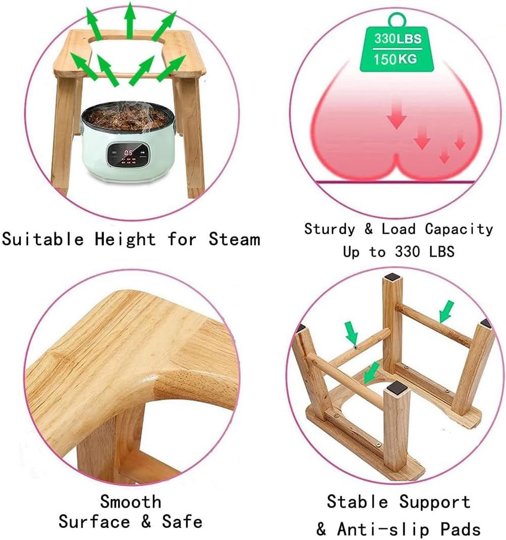 NaturalHaven U-Shape Wooden Yoni Steam Seat - Vixen Adult Playroom
