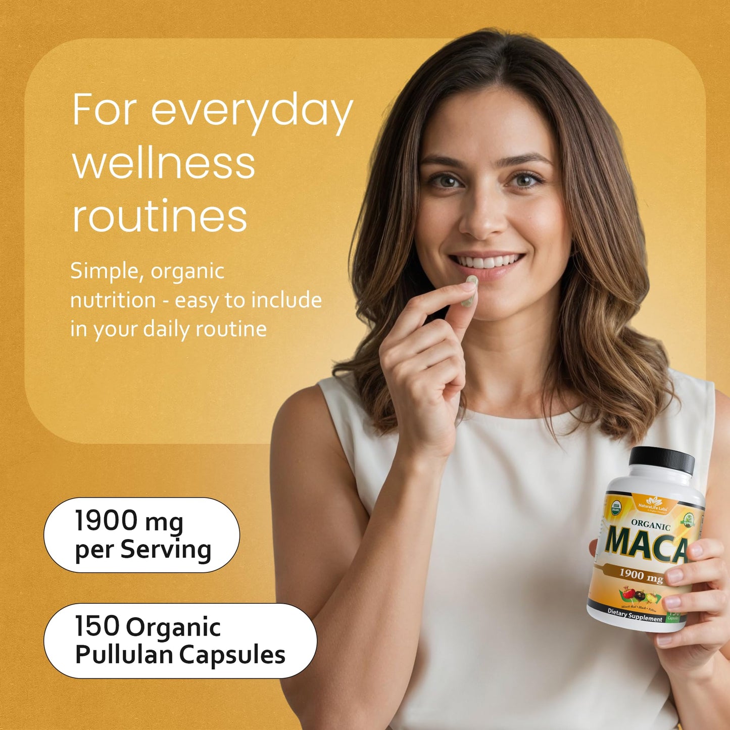 NaturaLife Labs Organic Maca Root – Black, Red & Yellow – 1900 mg per Serving – 150 Capsules – Gelatinized Peruvian Maca – Non-GMO, Gluten-Free, Vegan - Vixen Adult Playroom
