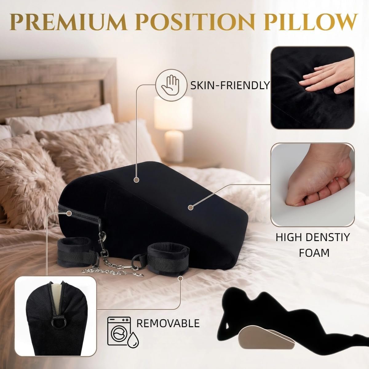 NightArch Sex Position Pillow & Cuffs | BDSM - Vixen Adult Playroom