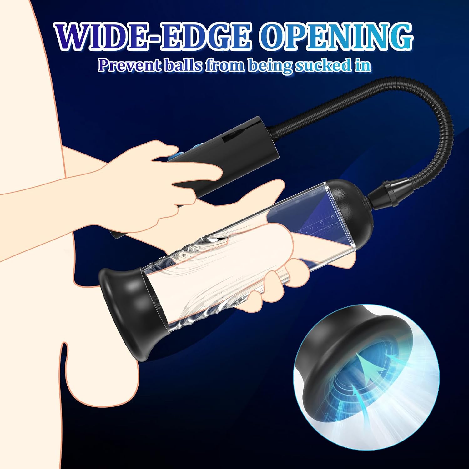 NightCap Penis Pump & Stroker | Wide-Edge, 3 Intensities - Vixen Adult Playroom