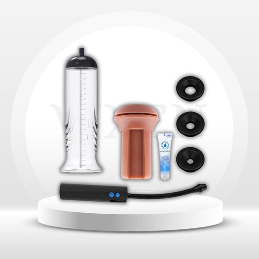 NightCap Penis Pump & Stroker | Wide-Edge, 3 Intensities - Vixen Adult Playroom