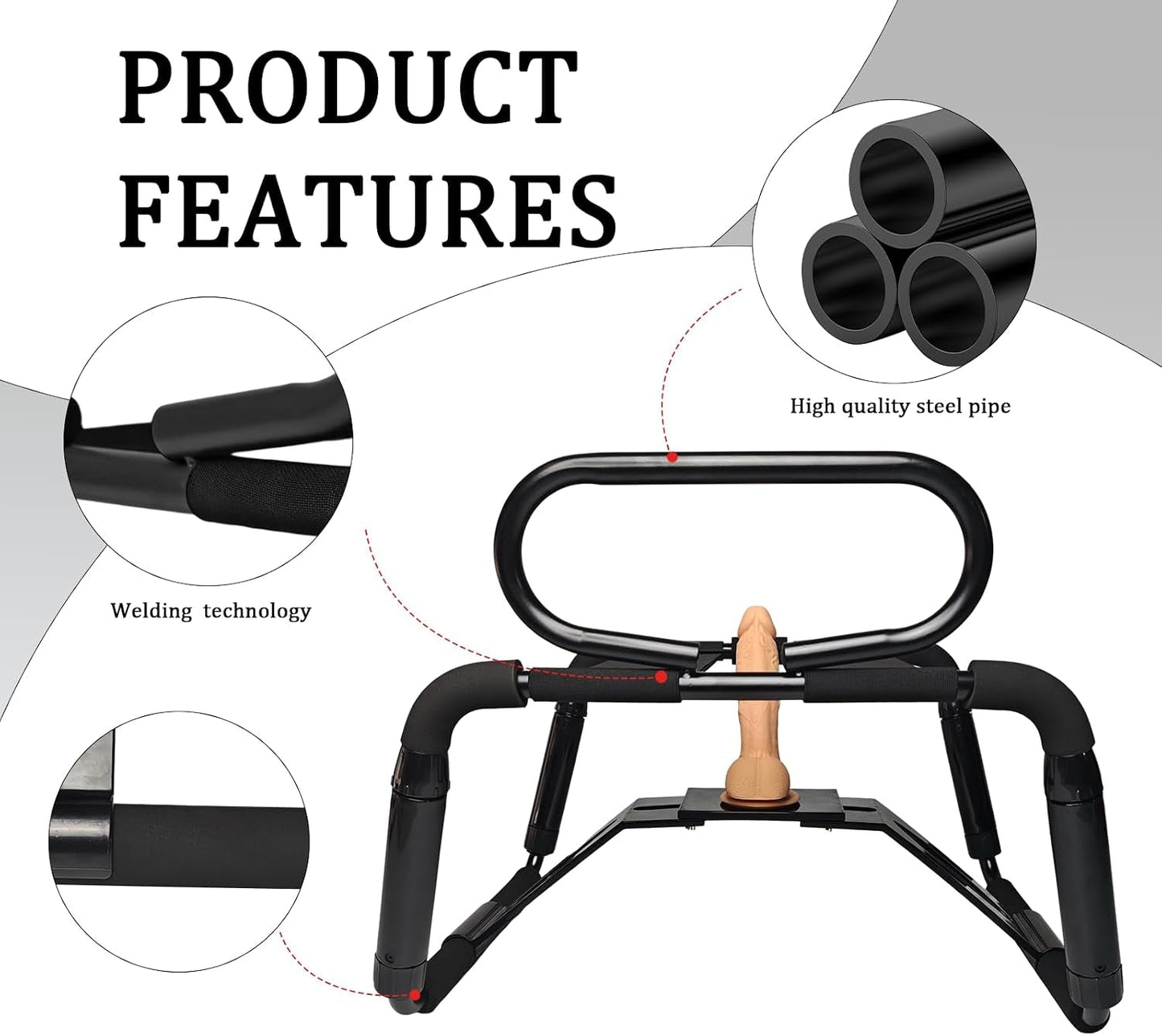 NocturneEdge Sex Bench | Adjustable, Handrails & Mount - Vixen Adult Playroom