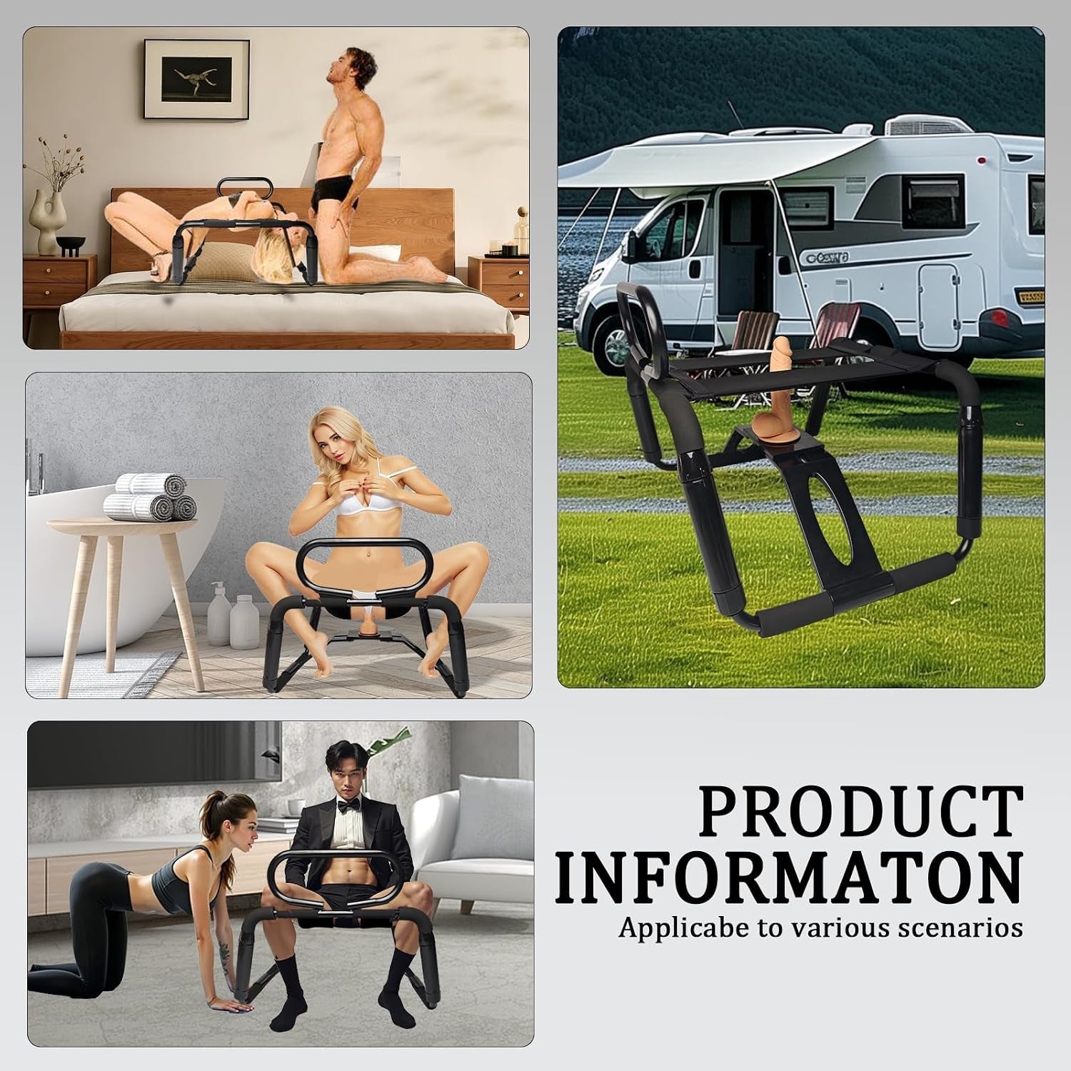 NocturneEdge Sex Bench | Adjustable, Handrails & Mount - Vixen Adult Playroom