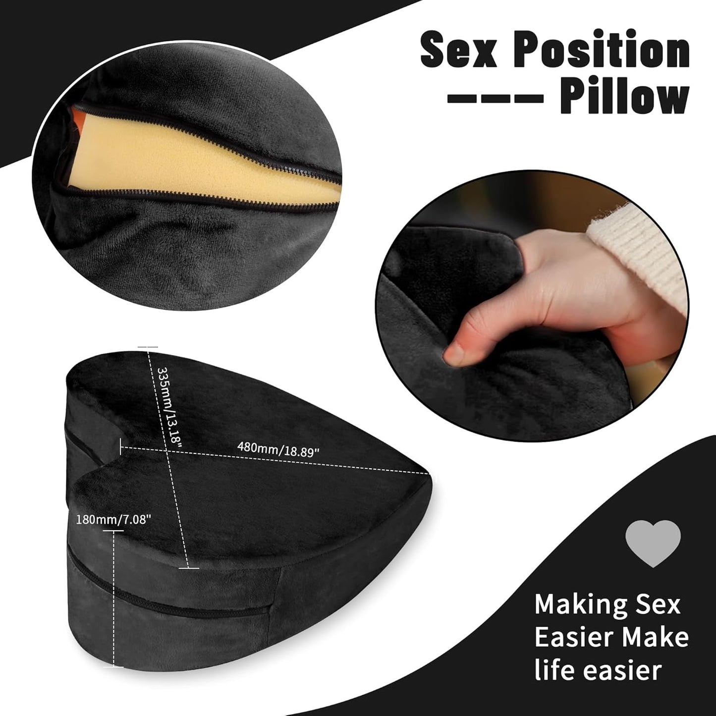 NoirAmour Heart - Shaped Sex Position Pillow - Vixen | Nova Network