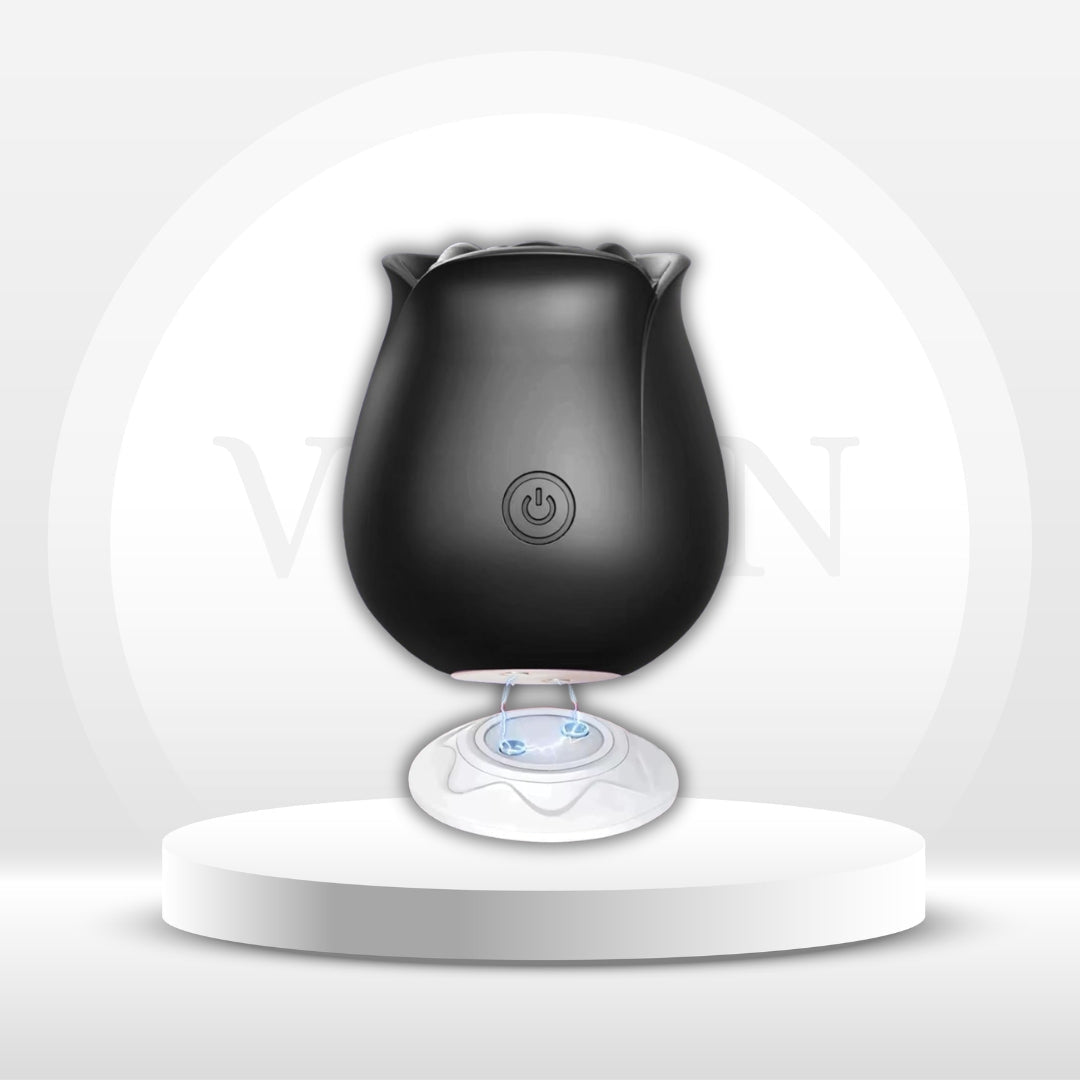 NoirBloom Black App Controlled Rose Suction Vibrator - Vixen | Nova Network