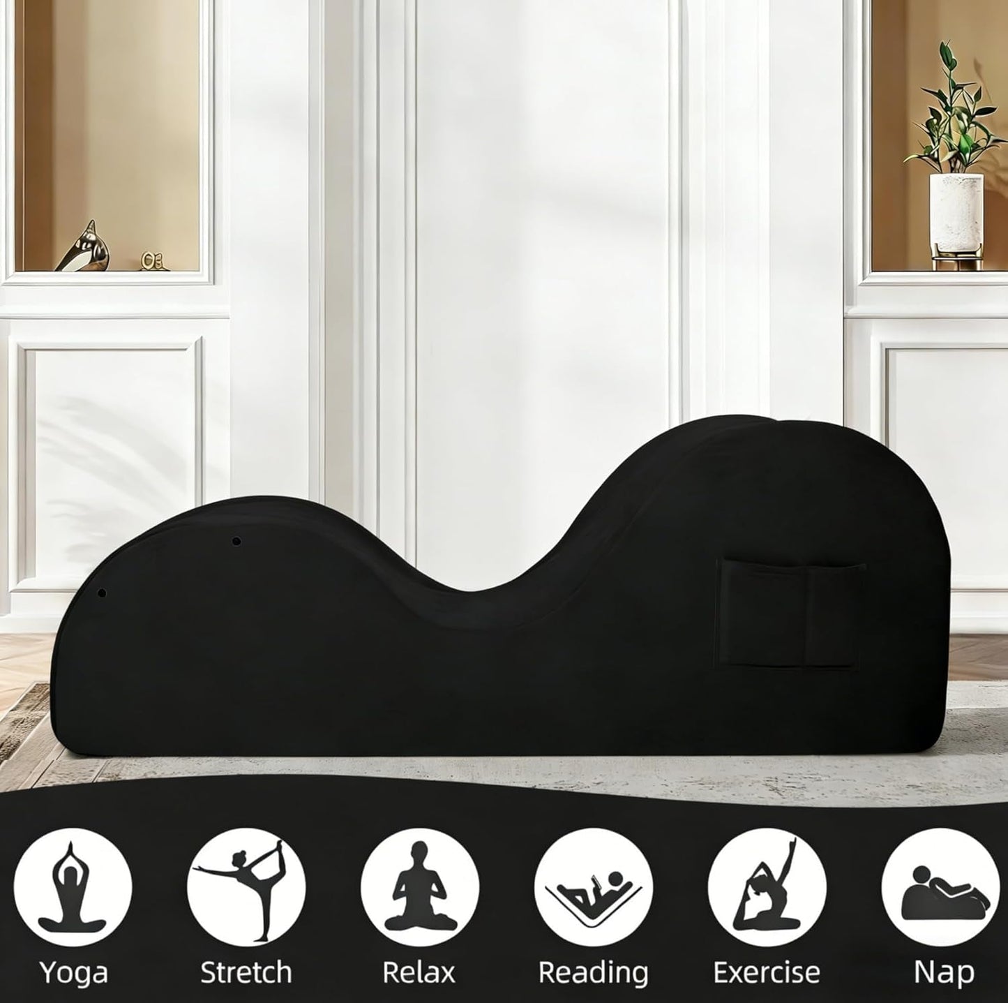 NoirCurve XL Black Sex Chaise Lounge - Vixen | Nova Network