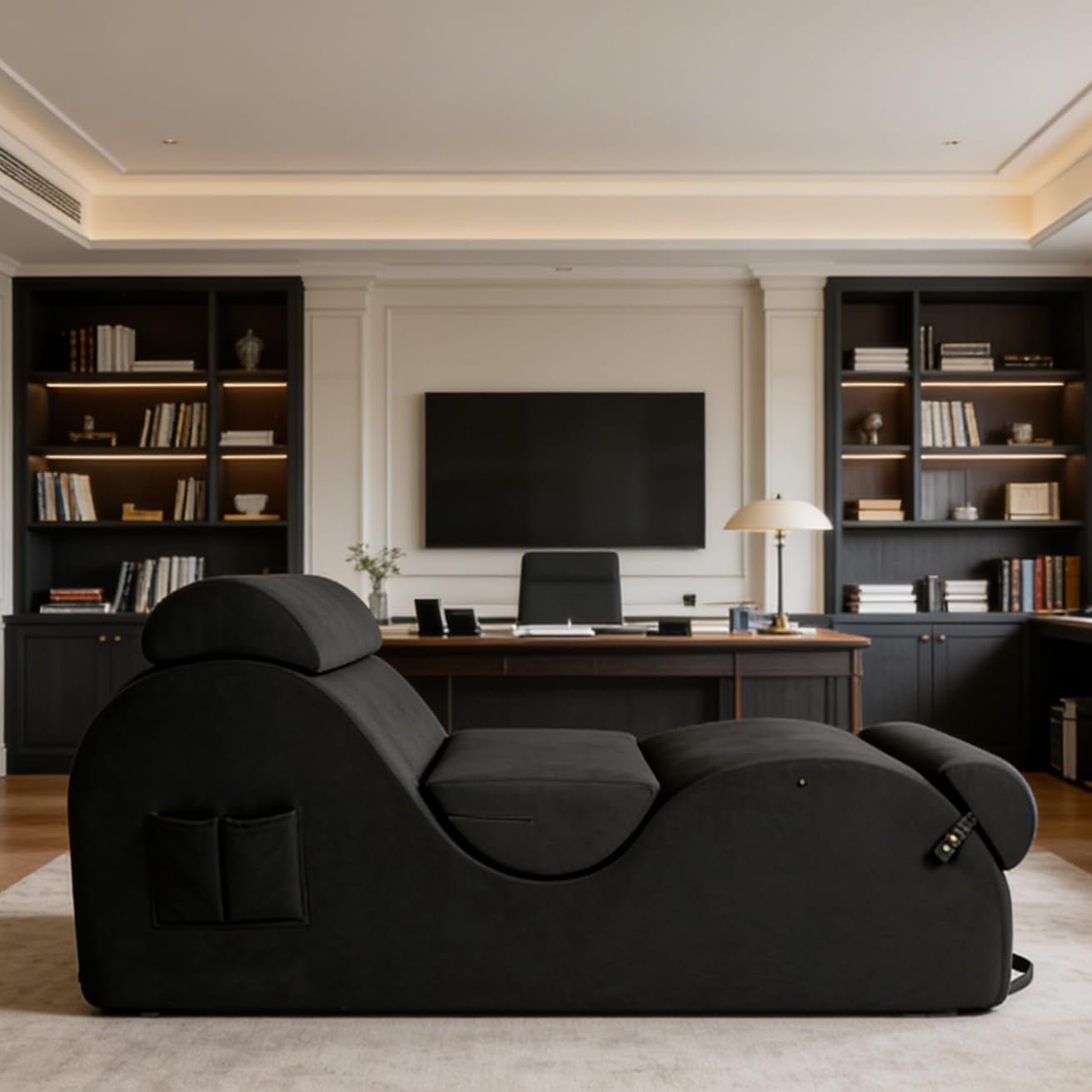 NoirCurve XL Black Sex Chaise Lounge - Vixen | Nova Network