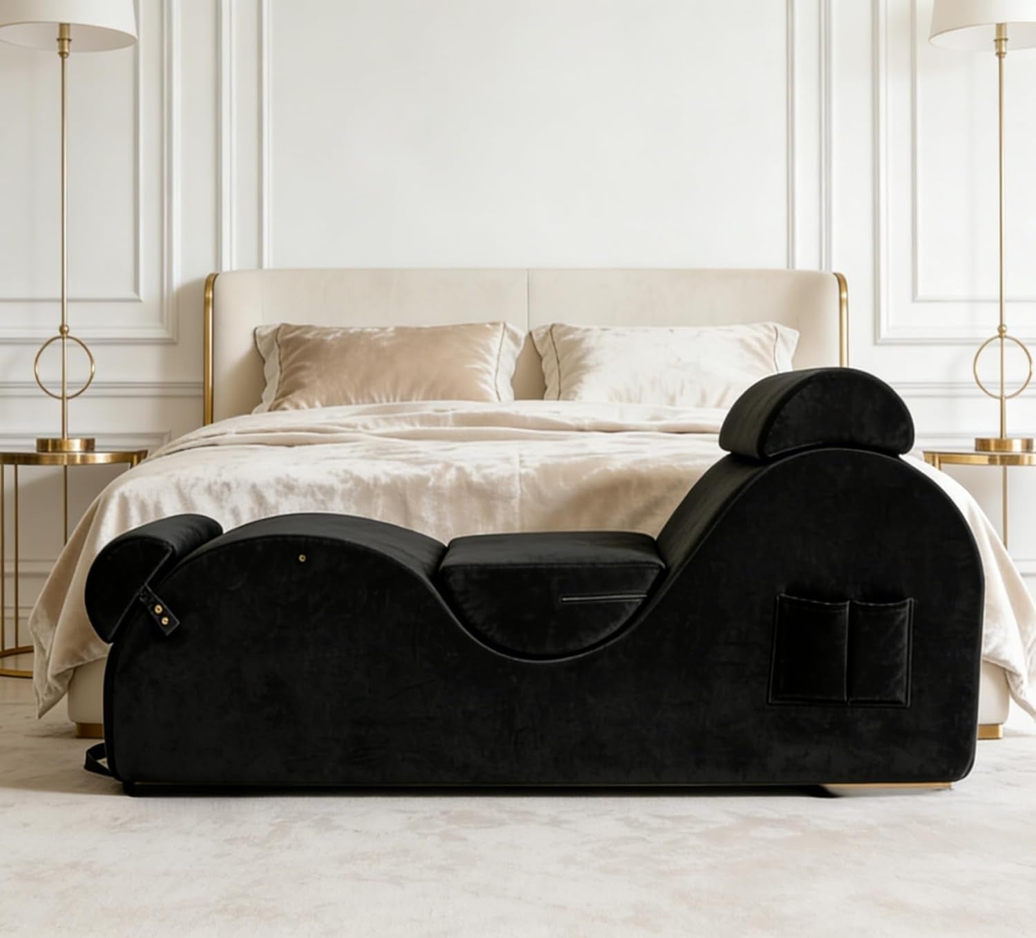NoirCurve XL Black Sex Chaise Lounge - Vixen | Nova Network