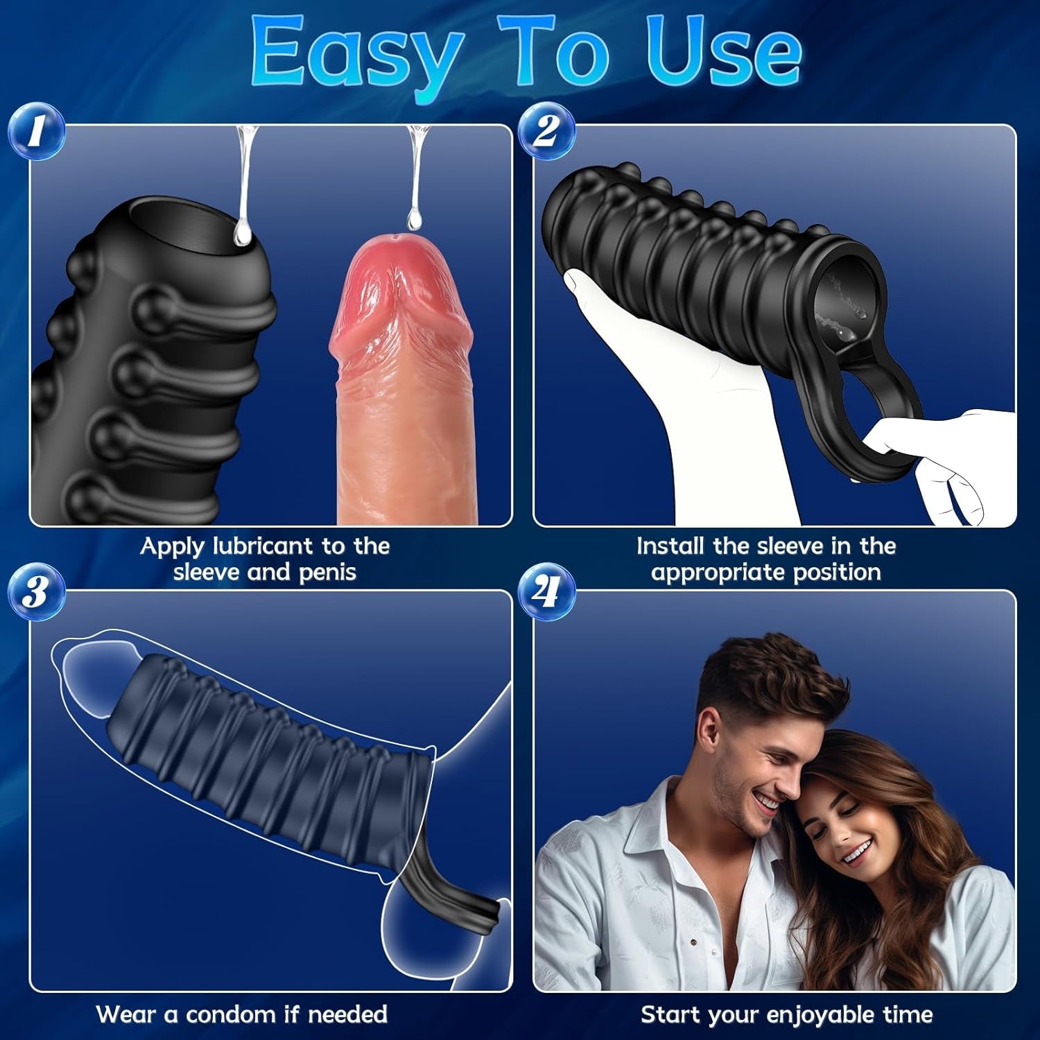 NoirGrip Textured Penis Girth Enhancer Sleeve - Vixen | Nova Network