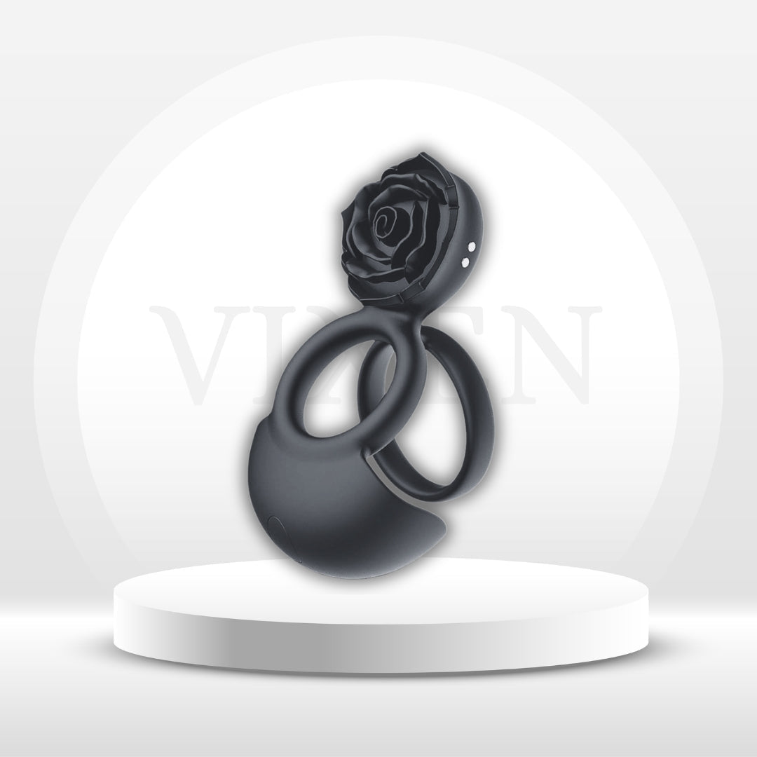 NoirPetal Rose Cock Ring Vibrator for Couples - Vixen | Nova Network