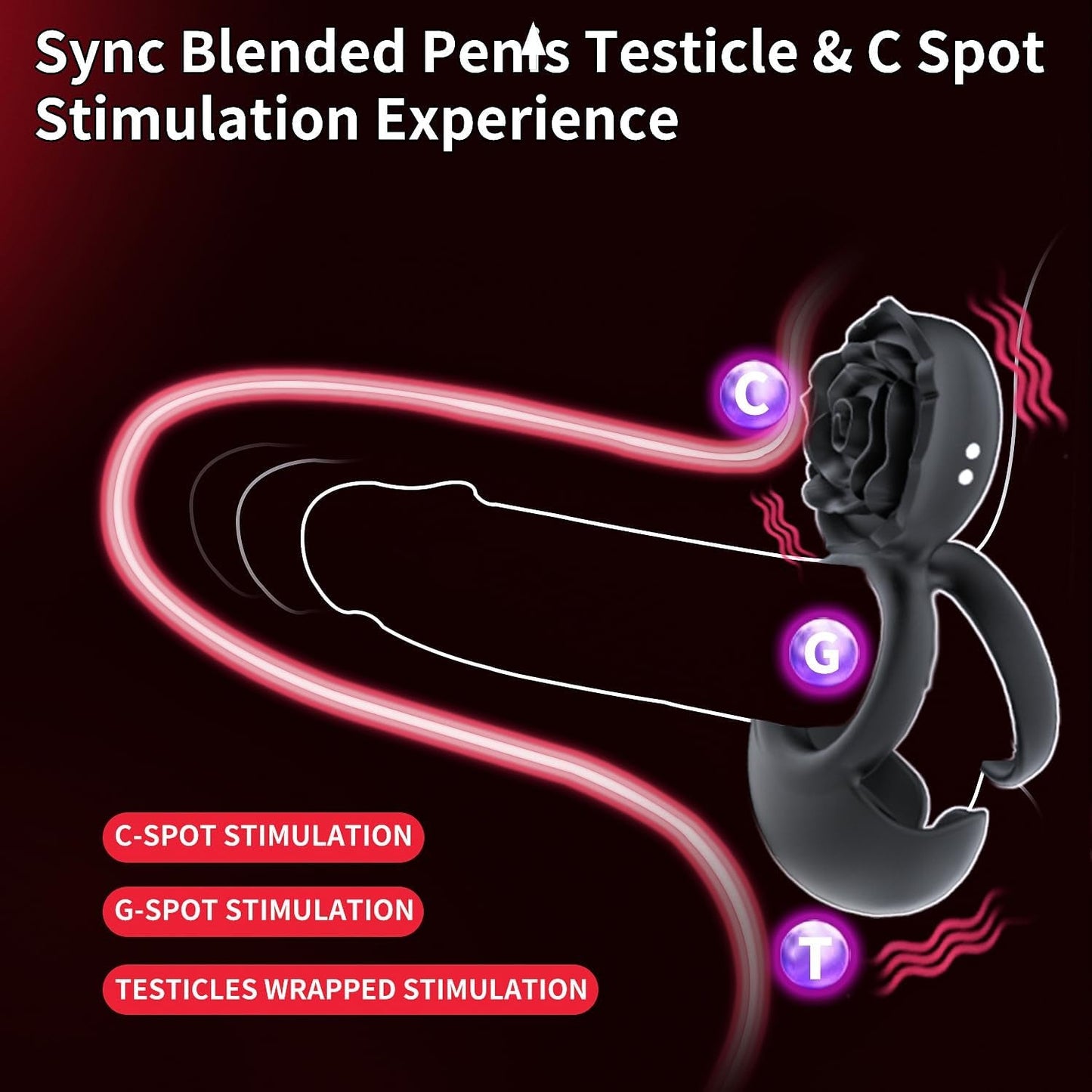 NoirPetal Rose Cock Ring Vibrator for Couples - Vixen | Nova Network