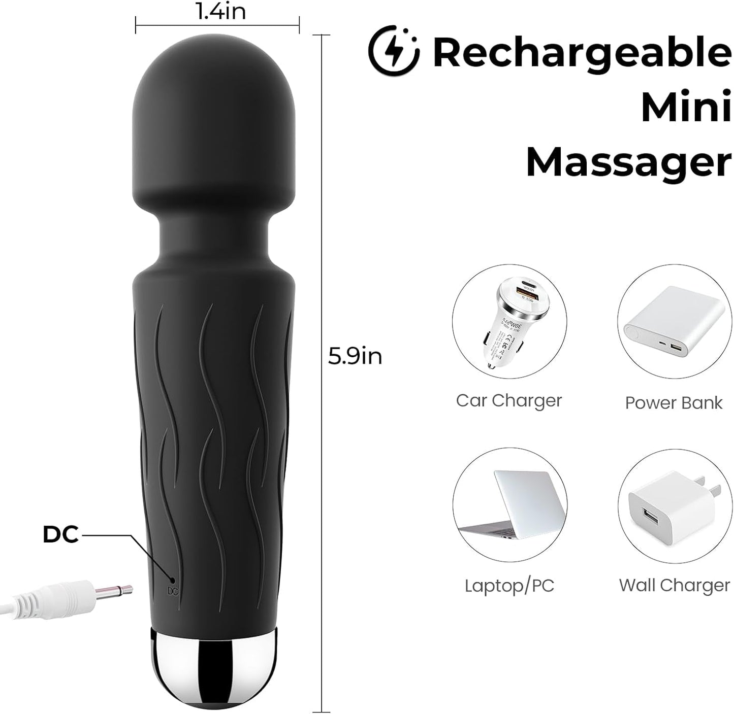 NoirRelief Black Clitoral Wand Vibrator - Vixen | Nova Network