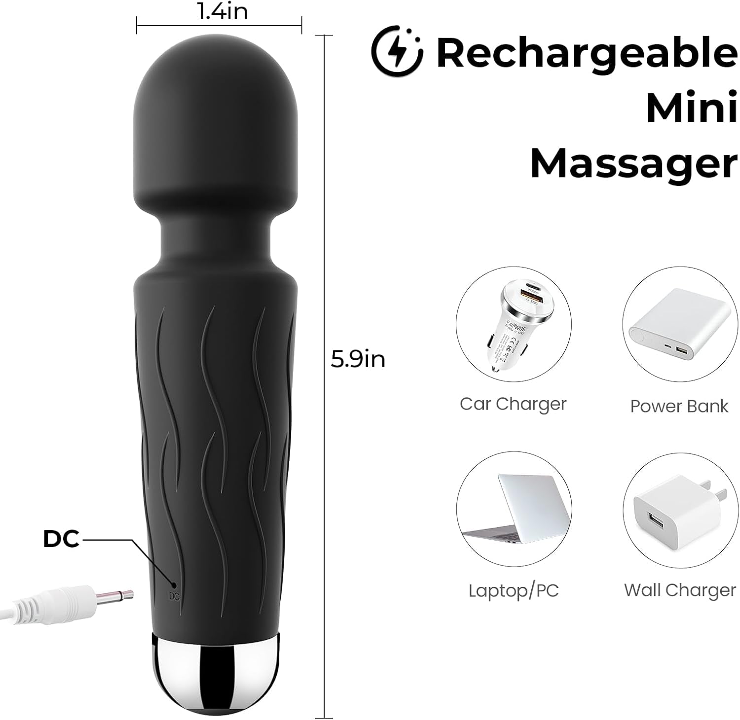 NoirRelief Black Clitoral Wand Vibrator - Vixen | Nova Network