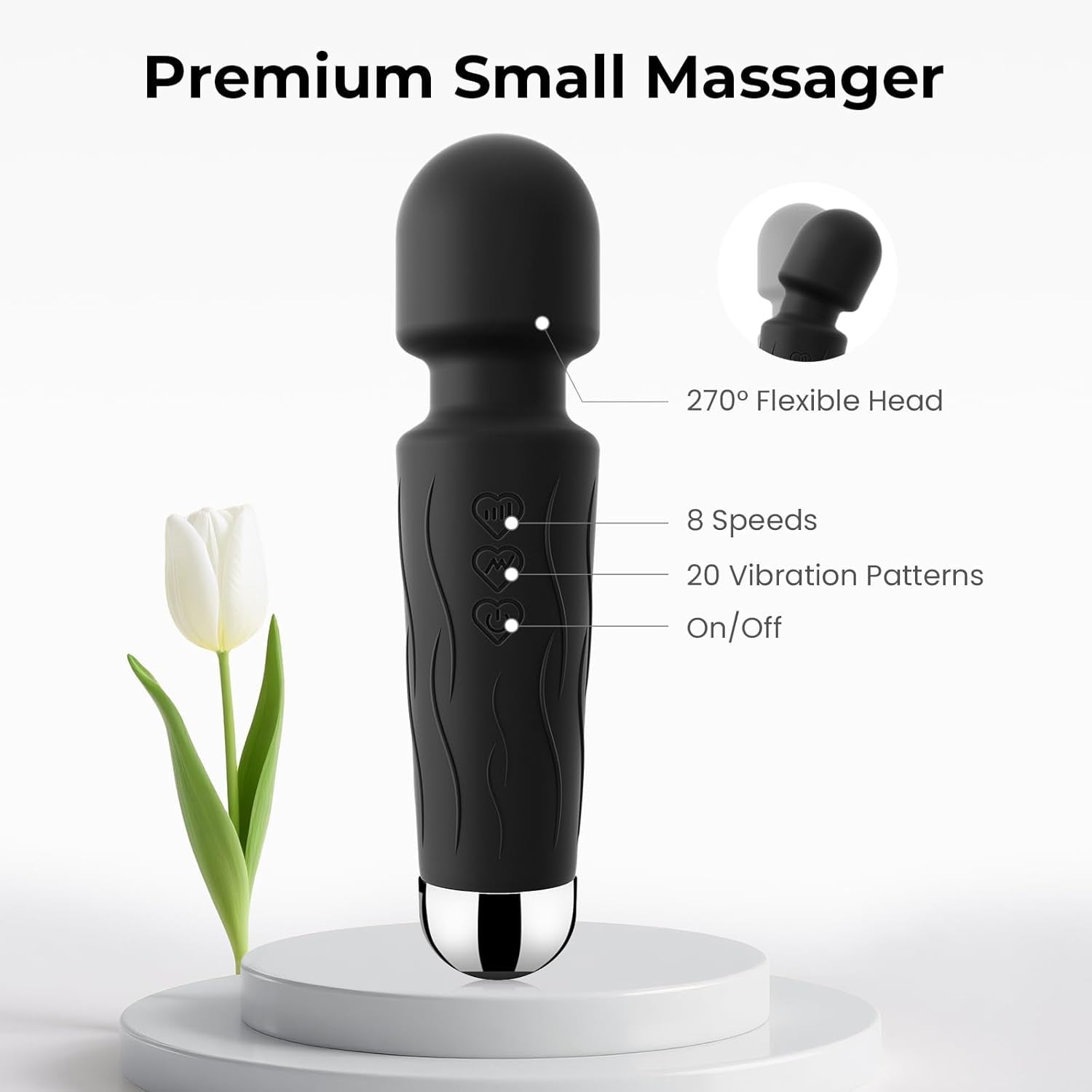 NoirRelief Black Clitoral Wand Vibrator - Vixen | Nova Network