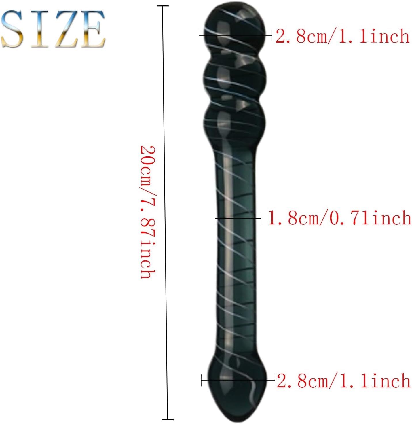 NoirScepter Black Double Ended Glass Dildo - Vixen | Nova Network