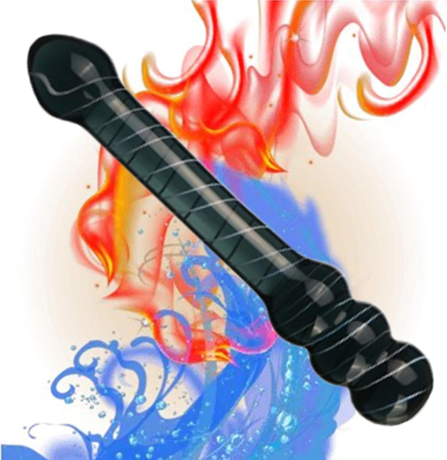 NoirScepter Black Double Ended Glass Dildo - Vixen | Nova Network