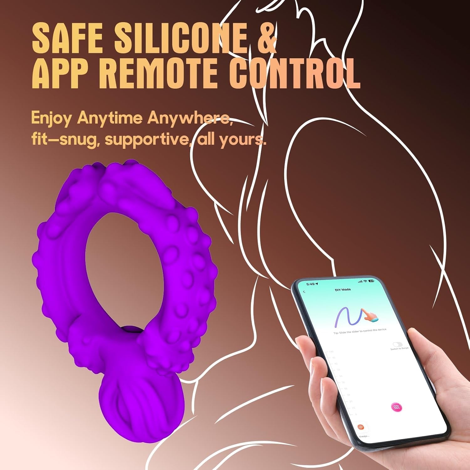 NovaHalo Vibrating Cock Ring, 9 Modes, C-Spot & IPX7 - Vixen Adult Playroom