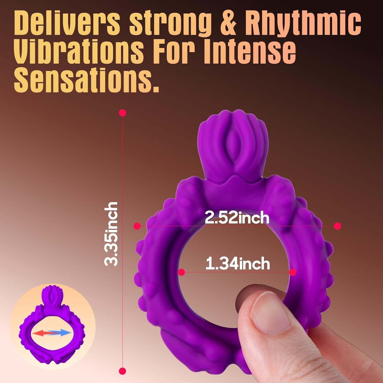 NovaHalo Vibrating Cock Ring, 9 Modes, C-Spot & IPX7 - Vixen Adult Playroom
