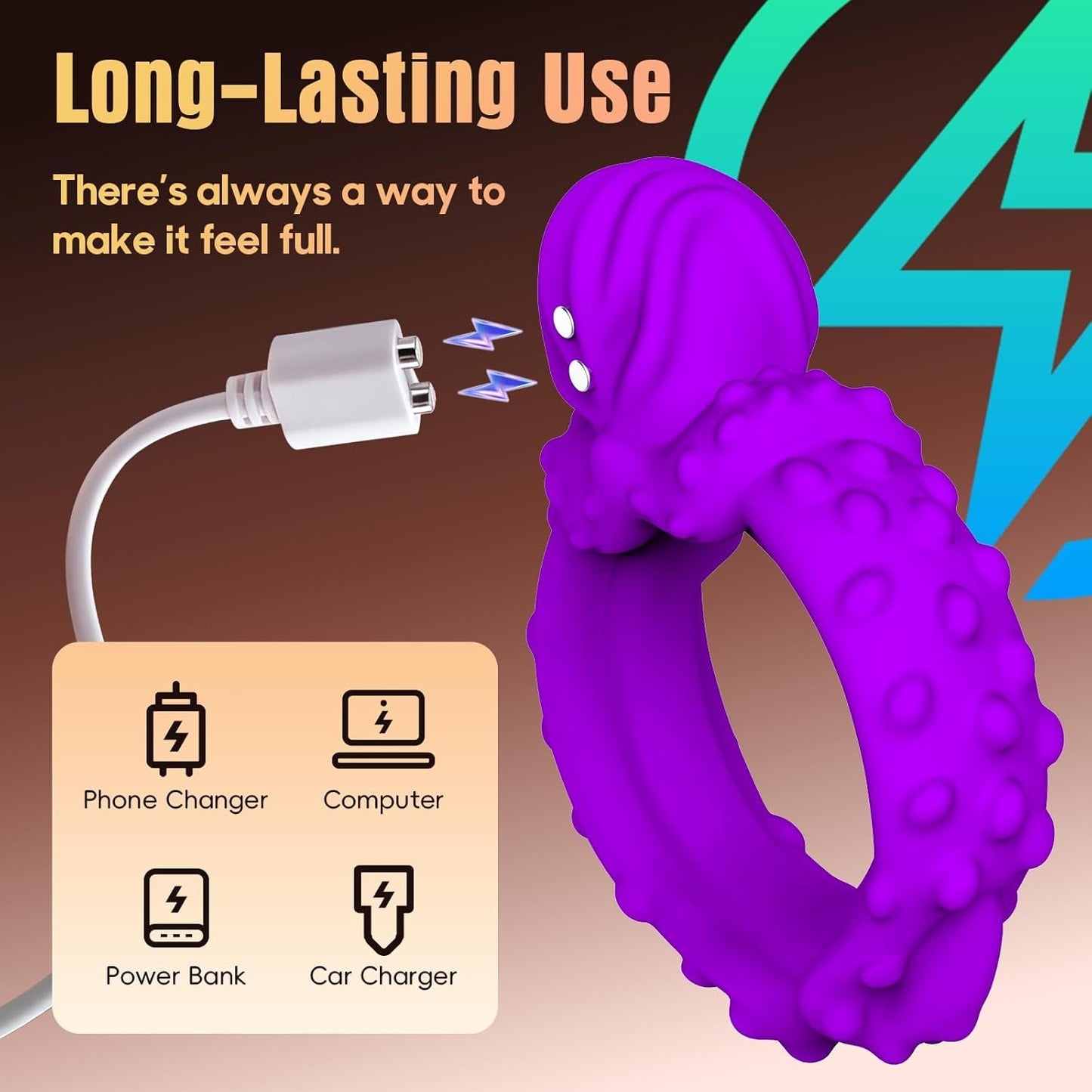 NovaHalo Vibrating Cock Ring, 9 Modes, C-Spot & IPX7 - Vixen Adult Playroom