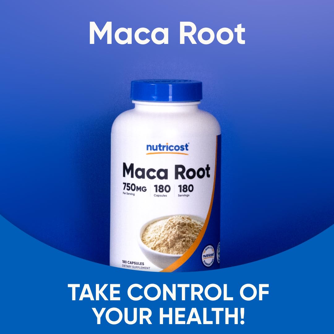 Nutricost Maca Root Capsules (Lepidium meyenii) 750mg, 180 Capsules, 180 Servings - Vixen Adult Playroom