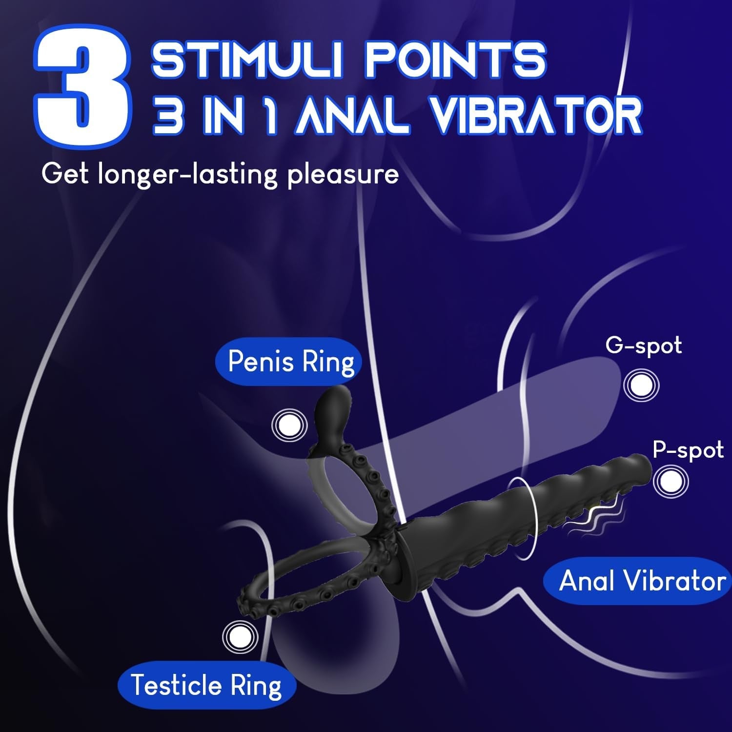 OctoRing 3 - in - 1 Anal Dildo Cock Ring - Vixen | Nova Network