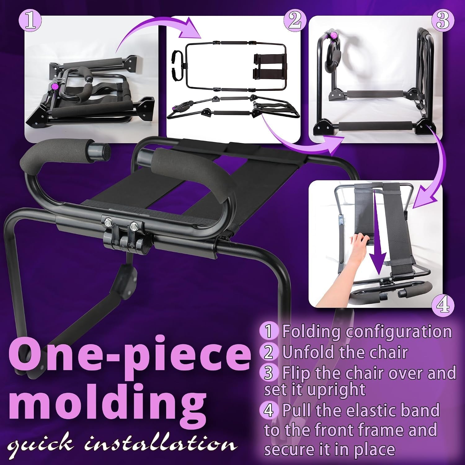 OneMotion Foldable Sex Chair | Zero Assembly, Dildo Mount - Vixen Adult Playroom