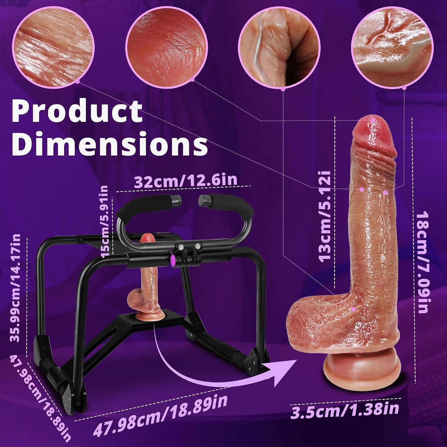 OneMotion Foldable Sex Chair | Zero Assembly, Dildo Mount - Vixen Adult Playroom