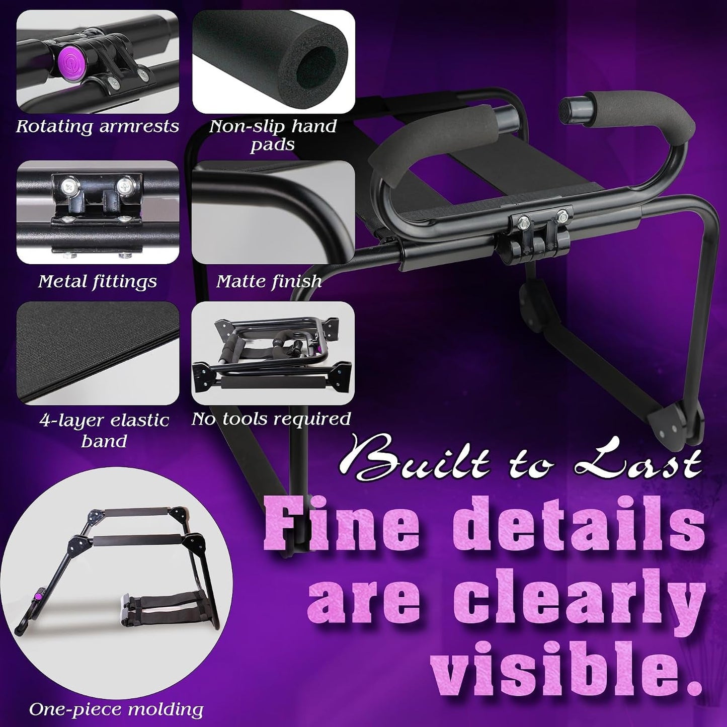 OneMotion Foldable Sex Chair | Zero Assembly, Dildo Mount - Vixen Adult Playroom