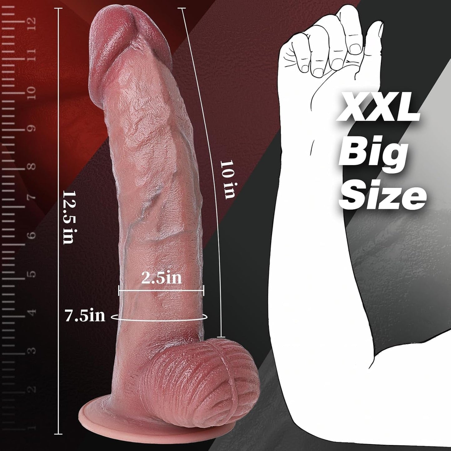 OnyxColossus 12.5" XXL Realistic Dildo | Dual-Density Suction - Vixen | Nova Network