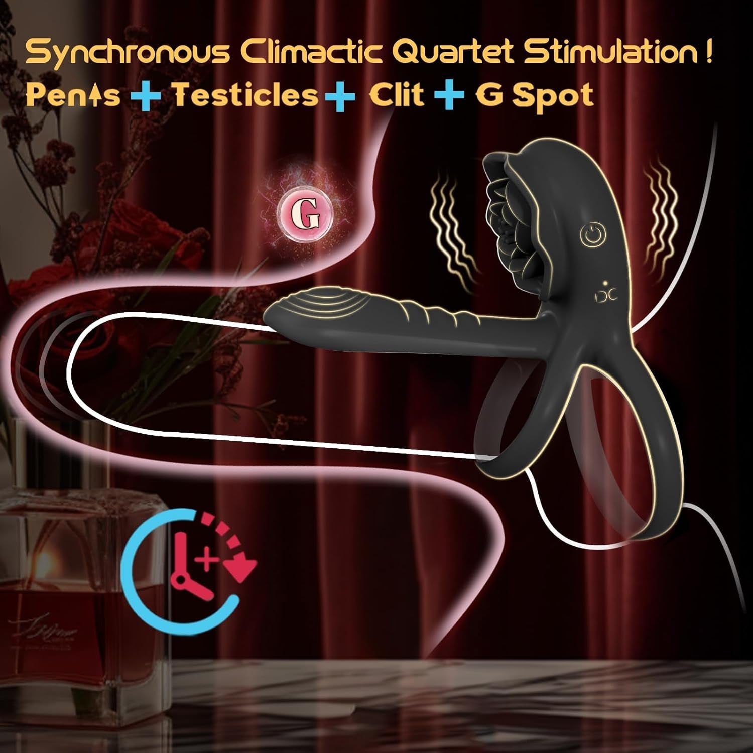 OnyxQuartet Penis Extender Cock Ring Clit Stim 9 Modes - Vixen | Nova Network