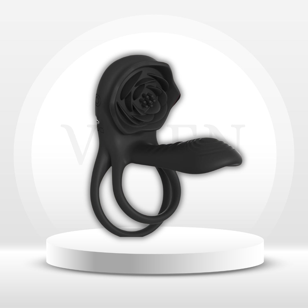 OnyxQuartet Penis Extender Cock Ring Clit Stim 9 Modes - Vixen | Nova Network