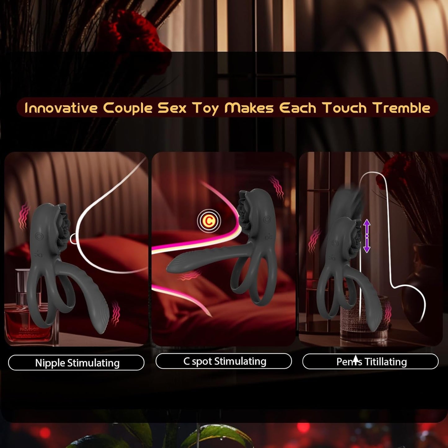 OnyxQuartet Penis Extender Cock Ring Clit Stim 9 Modes - Vixen | Nova Network