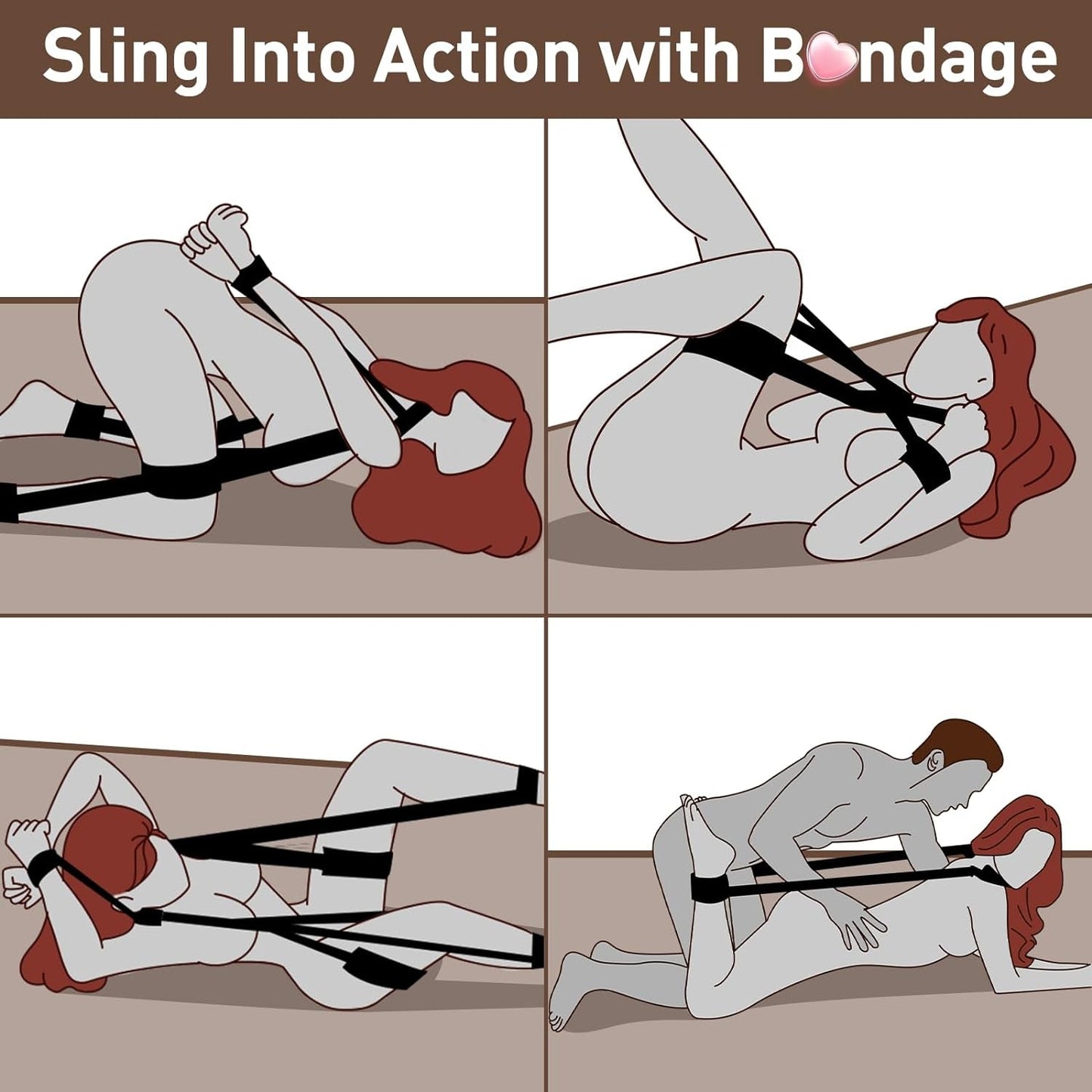 OpenAccess Neck-to-Thigh Sex Sling – Adjustable Cuffs & Straps - Vixen Adult Playroom