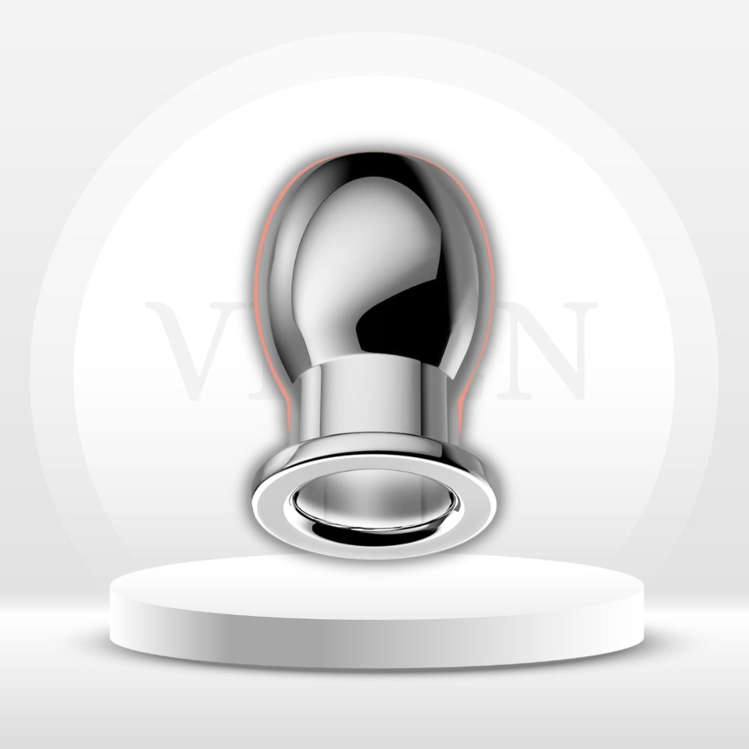 OpenSteel Hollow Tunnel Metal Butt Plug in Stainless Steel - Vixen Adult Playroom