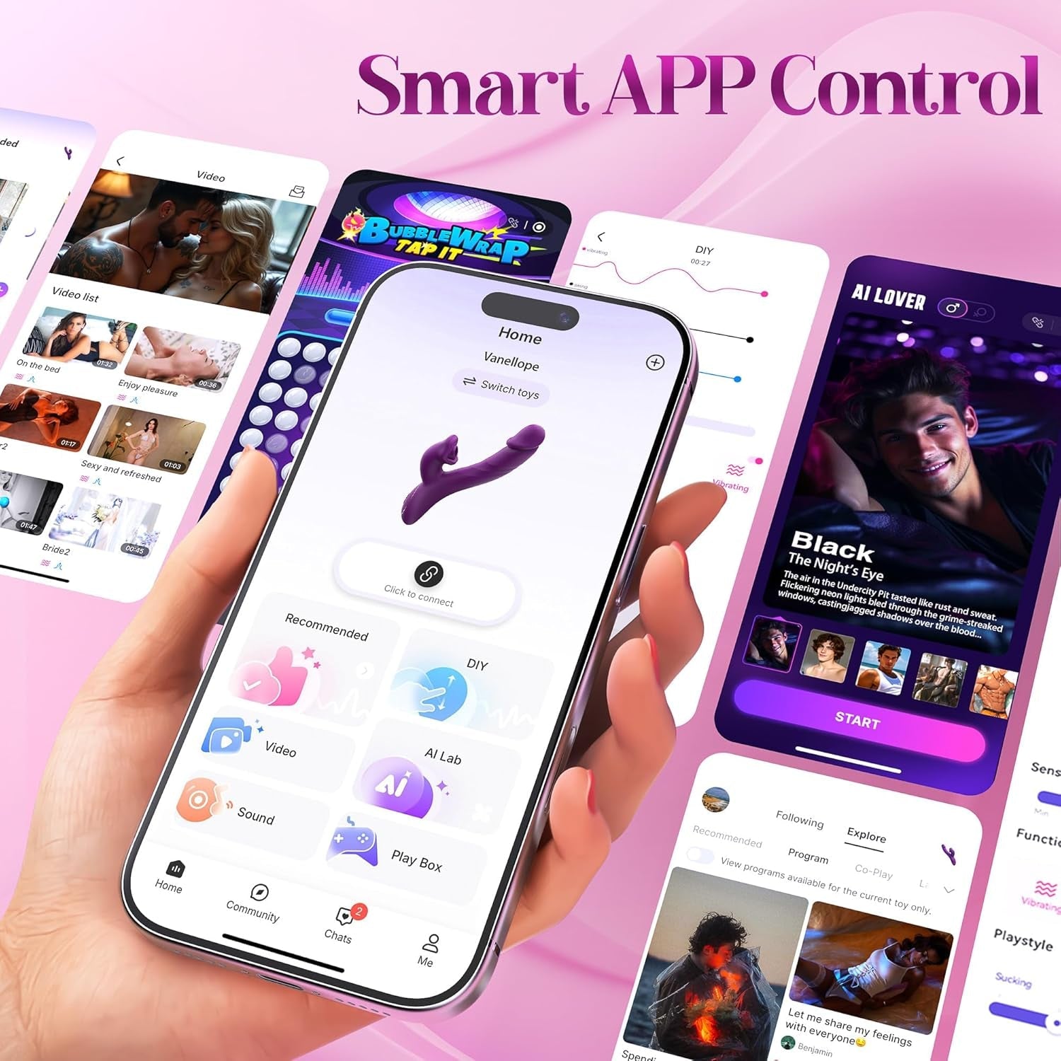 OraLuxe AI Sync Suction Rabbit Vibrator G-Spot Dildo - Vixen | Nova Network