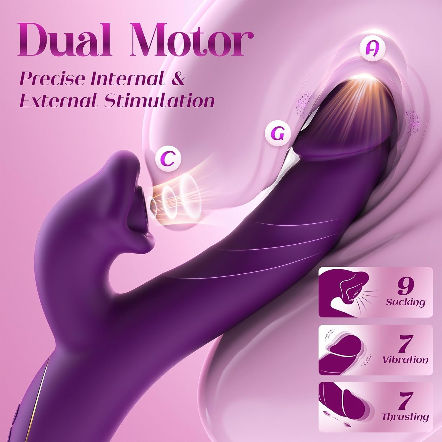 OraLuxe AI Sync Suction Rabbit Vibrator G-Spot Dildo - Vixen | Nova Network
