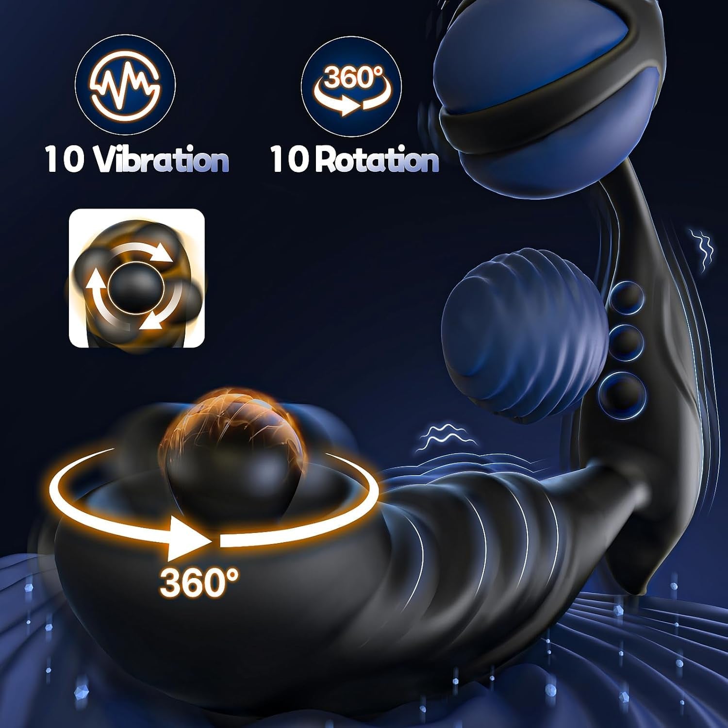 OrbitNoir Thrusting Prostate Massager Cock Ring 7 Modes - Vixen | Nova Network