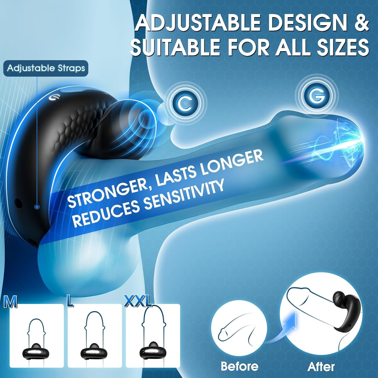 OrbPlay Adjustable Cock Ring Clit Stimulator 10 Modes | App Control - Vixen | Nova Network