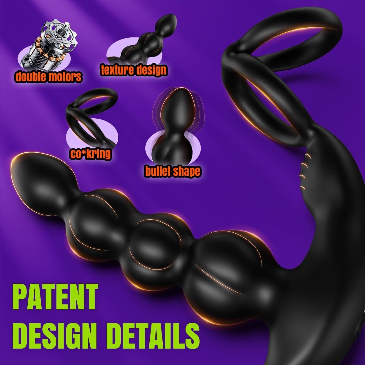 P - Glide 5 - in - 1 Prostate Massager with Cock Ring - Vixen | Nova Network