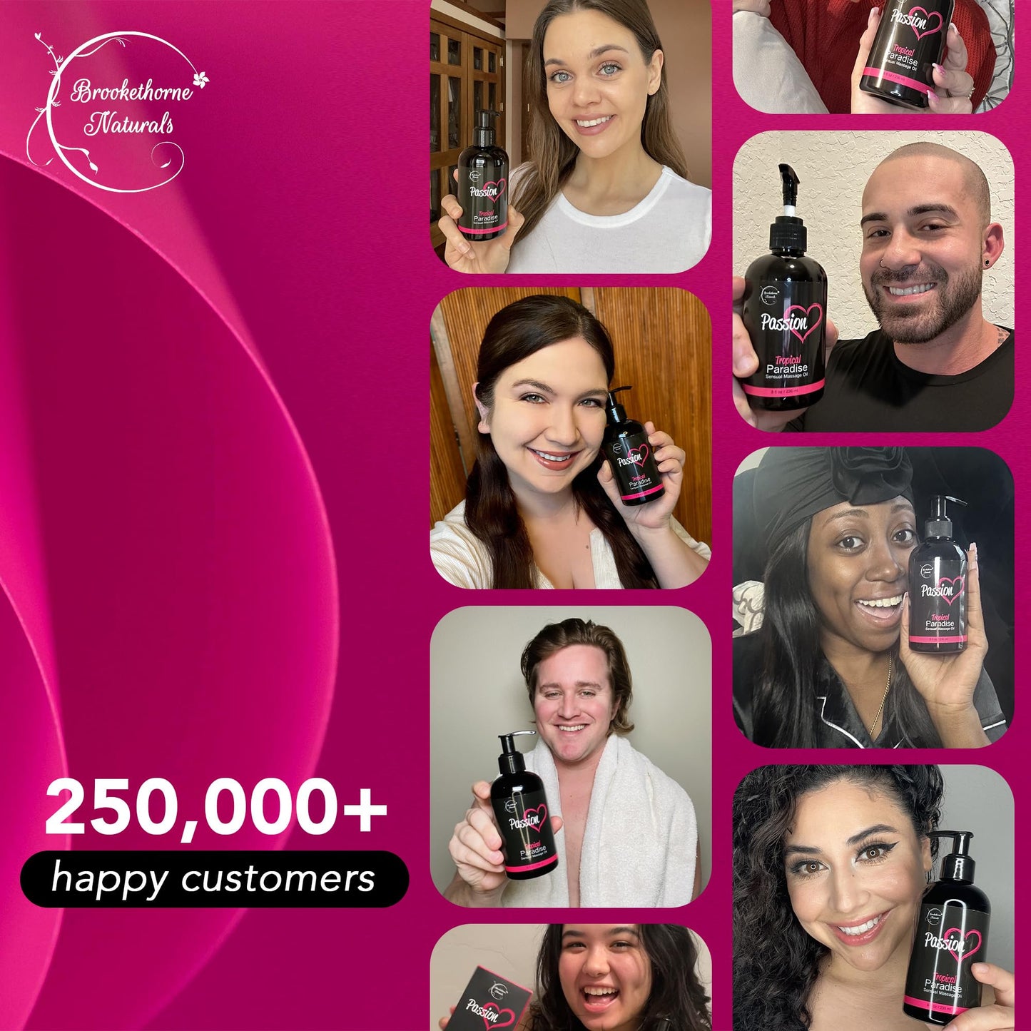 Passion Sensual Massage Oil for Date Night | 100% Natural Body Oil for Couples with Jojoba & Almond | Aromatherapy & Relaxing Massage Therapy | Valentines Day Gifts for Her | Tropical Paradise Scent - Vixen | Nova Network