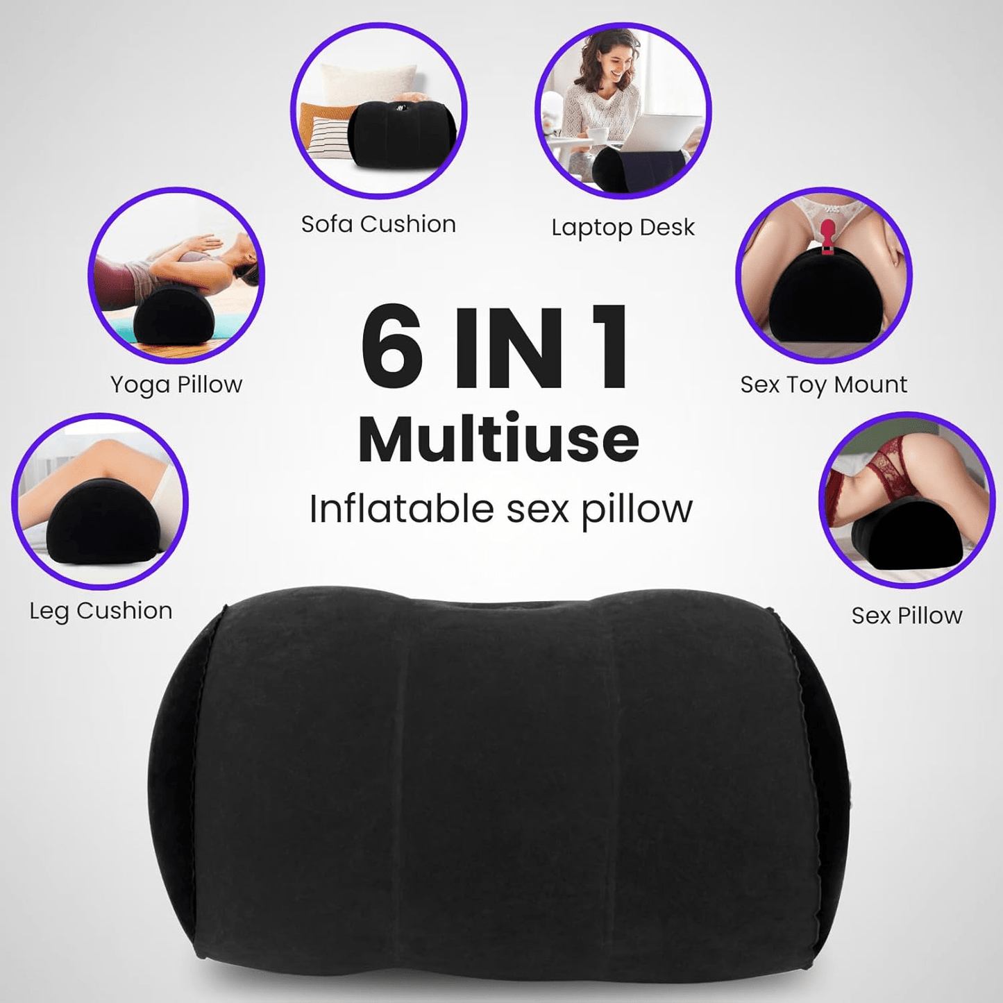 PeakPleasure Inflatable Sex Toy Mount & Position Pillow – Holds 300 lbs - Vixen Adult Playroom