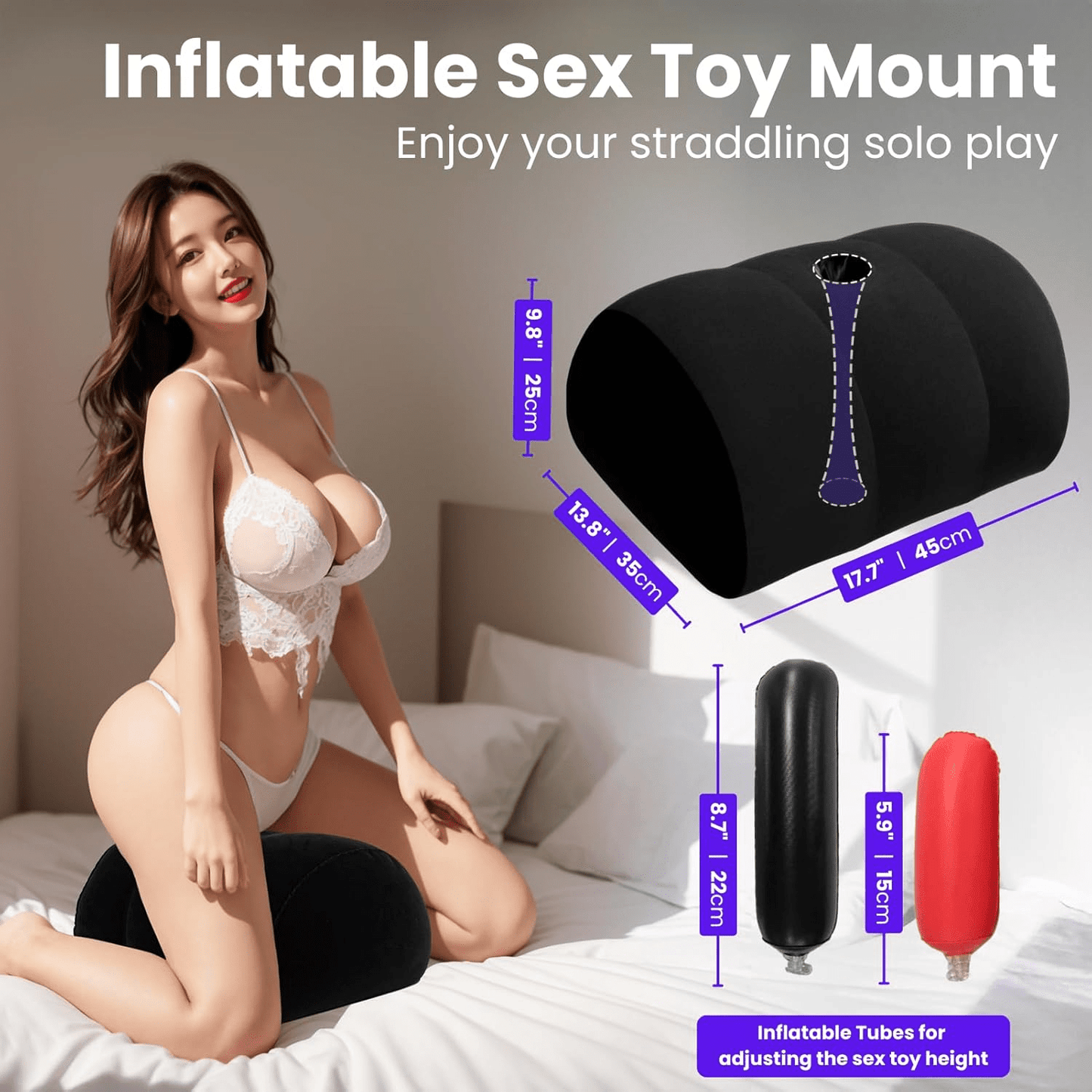 PeakPleasure Inflatable Sex Toy Mount & Position Pillow – Holds 300 lbs - Vixen Adult Playroom