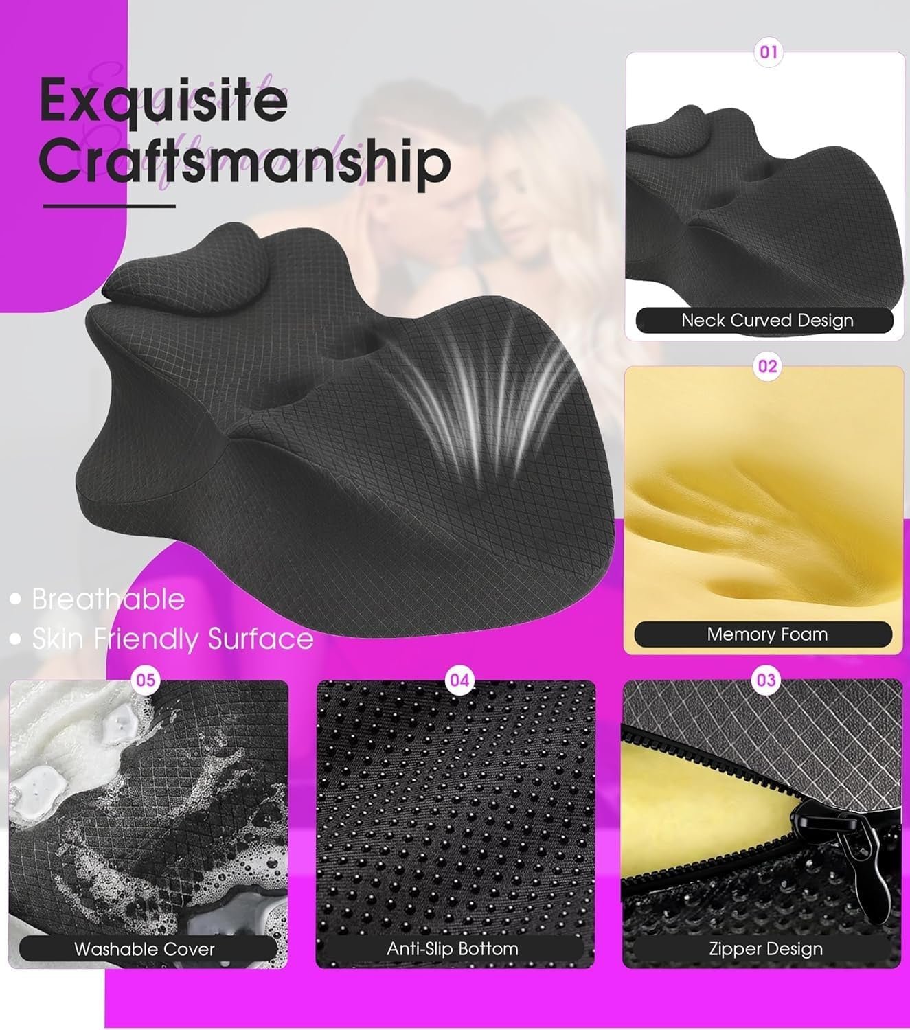PerfectAngle 27° Sex Wedge Pillow – Memory Foam Position Support - Vixen Adult Playroom
