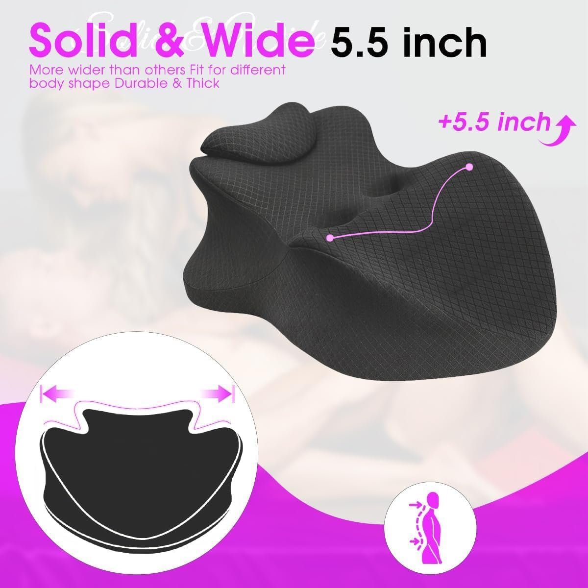 PerfectAngle 27° Sex Wedge Pillow – Memory Foam Position Support - Vixen Adult Playroom