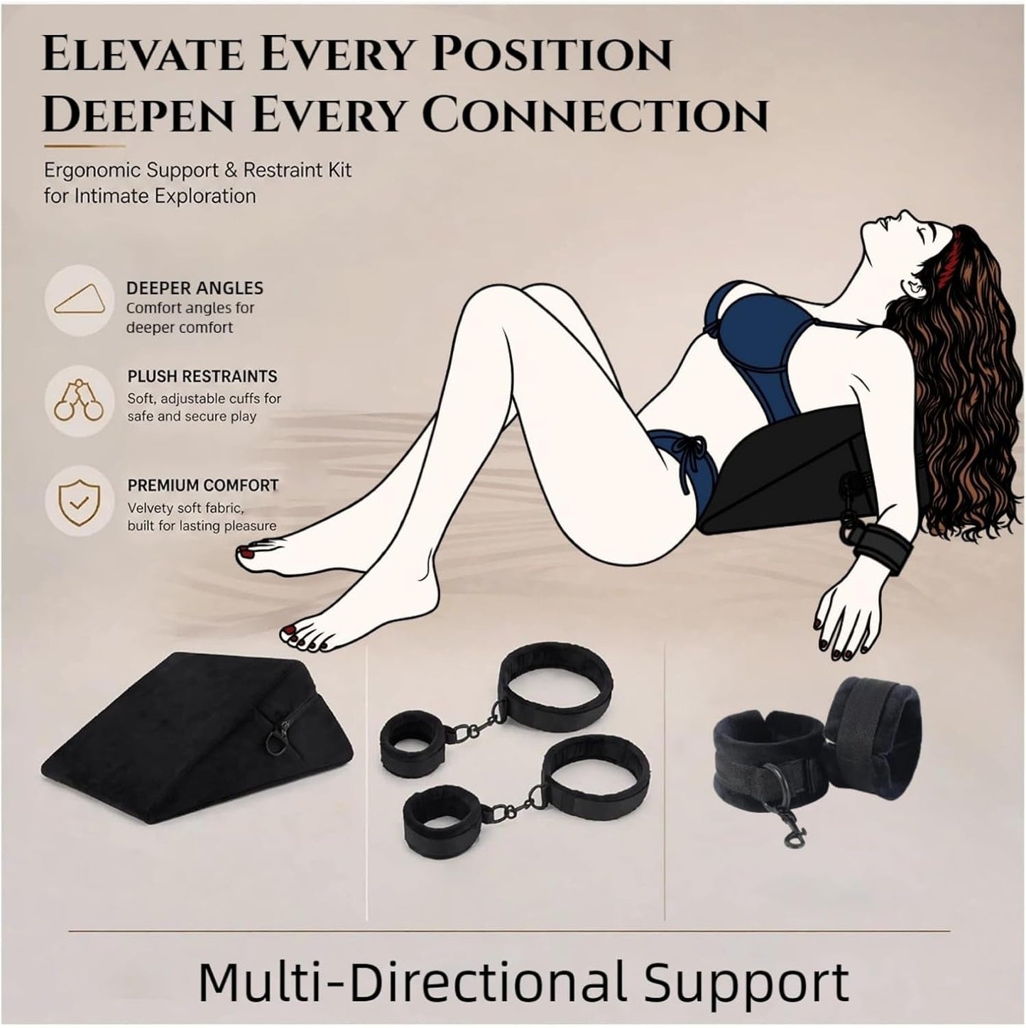 PerfectPitch Sex Position Pillow & Cuff Set - Vixen Adult Playroom