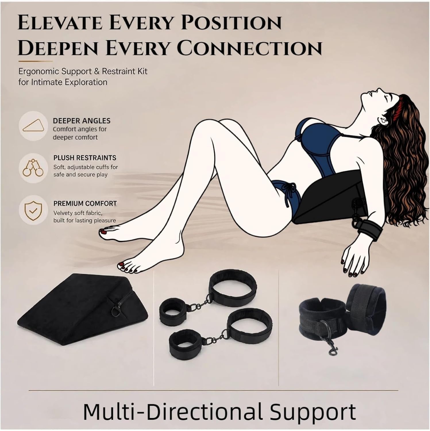 PerfectPitch Sex Position Pillow & Cuff Set - Vixen Adult Playroom
